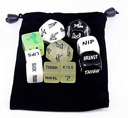 Hooceen Funny Romantic Party Dice Game Set of 10,Novelty Gift for Warm up Honeymoon bacherette Party,Him and Her, Bridal Shower, Groom Roast,Newlyweds, Wedding, Anniversary, Marriage