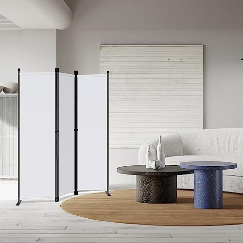 Angel Living 3 Panel Room Dividers Room Dividers Independent Panel Divider Wall Divider Visual Divider for Offices Bedroom 168 x 165 cm (White)