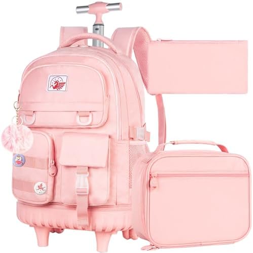 Amazon.com | 3PCS Rolling Backpack for Girls, Women Wheeled