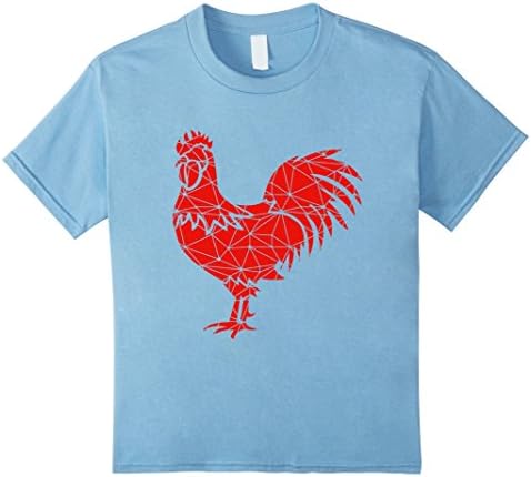 Kids Gorgeous Geometric Rooster Chinese New Year 2017 Tshirts 12 Baby Blue