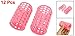 uxcell Hair Curlers Rollers Set, 12 Pcs Self Grip Hair Curlers for Volume Long Fine Medium Hair, Large Plastic Salon DIY Hair Styling Tools for Women Men, Pink
