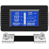 DC Battery Monitor Meter – LCD Display 0-200V 0-300A With Shunt, BM-300A