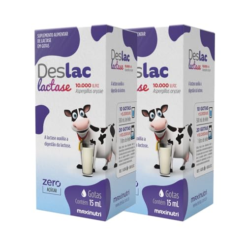 Maxinutri, Kit 02 Deslac Enzima Lactase Gotas 15ml Lactose Maxinutri