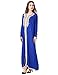 Muslim kaftan dubai long sleeve dress with embroidery for women Islamic clothing gown abaya for girls, Blue, Medium