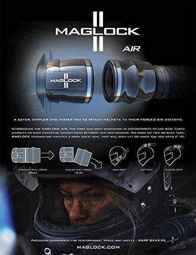 Maglock Racing Helmet Magnetic Connector for Fresh Air Hose Universal Adapter Compatible with All Fresh Air Helmets, Quick & Easy Install