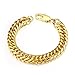 Feraco Heavy Metal Cuban Curb Link Chain Men's Bracelets Powerful Stainless Steel Bracelet Gold 8.66 Inch