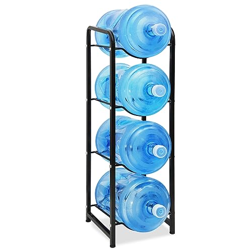 Iococee 4-Tier Heavy Duty Water Bottle Holder Storage Rack for 5 Gallon ...