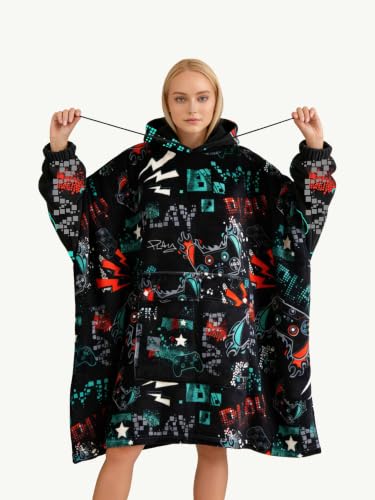 SDY Gaming Flannel Hooded Blanket