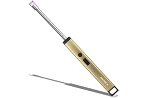 ARECTECH Candle Electric Lighter Rechargeable USB Arc Lighters for Candle Camping Fireworks Christmas Birthday Gifts with LED Light for Men Women Gold