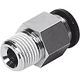 Festo 153003 QS-1/4-6 Push-in Fitting, Nickel Finish Minimum Order Requirement 10 / Order in Multiple of 10