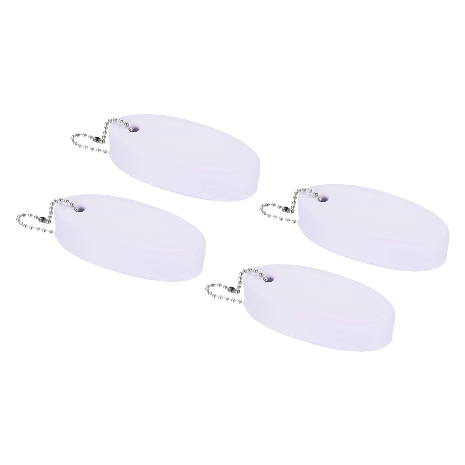 PATIKIL Floating Keychain, 4 Pack Marine Sailing Oval Key Chain Buoyant Keyrings for Boating Outdoor Sports, White