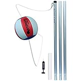 Park & Sun Sports Portable Outdoor Red White and Blue Tetherball Set with Accessories (3-Piece Pole), Multi