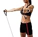 Valeo 4-Foot Medium Resistance Tube With Cushion Foam Handles And Exercises Included To Improve Balance, Coordination, Flexibility, and Strength, VA4517RE,Red