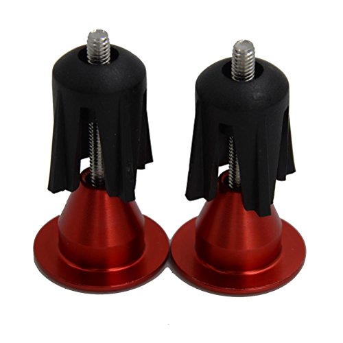 CosCosX PCS Bike Handlebar End Plugs MTB Road Bicycle Cycling Aluminum  Handlebar Grips Handle Bar Cap Stoppers RED
