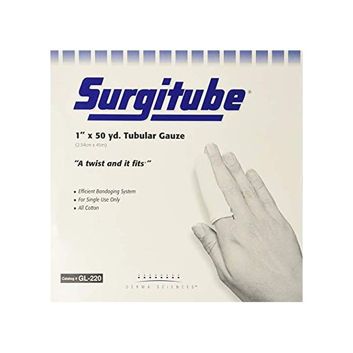 Surgitube Tubular Gauze, White, 1" x 50 yds, Each (2 Pack)