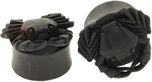 Pair of Arang Wood Double Flared Captain Crab Plugs: 0g