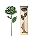 24K Green Rose for Her, Eternal Love Real Gold Plated Rose Flower, Best Present for Wife/Mom/Girlfriend Anniversary, Wedding, Birthday, Graduation (Green)