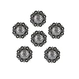 ShopForAllYou Conchos Set of 6 Western Saddle Horse TACK Antique Engraved Berry Conchos Screw Back (1-1/2