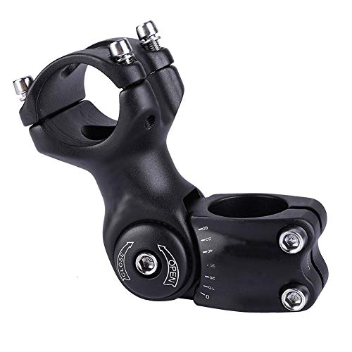 Bike Handlebar Stem, Flexible 0-60° Adjustable Handlebar Riser Aluminum Alloy Bicycle Handlebar Stem Clamp Adaptor for XC MTB Road City Bike (31.8x90mm)