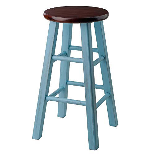 Winsome-Wood-Ivy-model-name-Stool-134-x-134-x-242-Rustic-Light-BlueWalnut 417Xqjxx cL