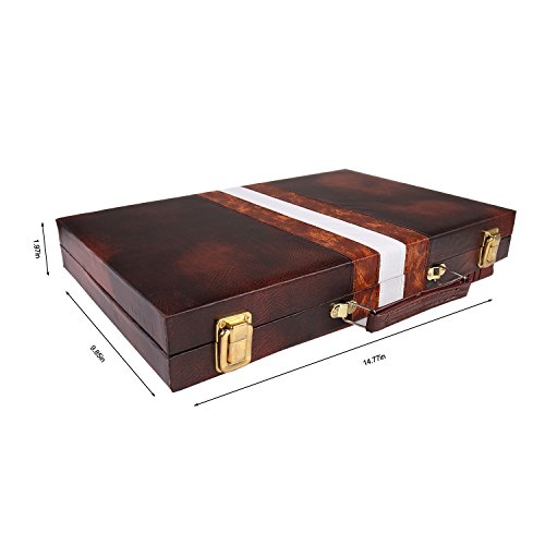 15'' Backgammon Set with Travel Leatherette Carrying Case for Kids and Adults by KAILE - Thumbnail 3