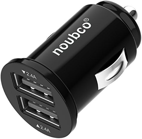 Car Charger Dual USB Port, Noubco 24W 4.8A Flush Fit Adapter for iPhone X/8/7/6s/6/Plus, iPad Air/mini, Galaxy S9/S9+/S8/S8+/S7/Edge, Note8 – Black
