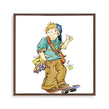 signwin Framed Canvas Wall Art Cartoon Pattern Canvas Prints Home Artwork Decoration for Children's Room,Bedroom - 16x16 inches