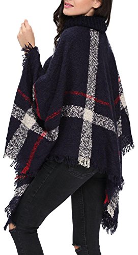 Anmengte Cape Turtleneck Tassel Batwing Cloak Sweater Shawl