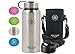 Smart Flask Stainless Steel Water Bottle, Wide Mouth, Vacuum Insulated, Includes Carrying Pouch with 59
