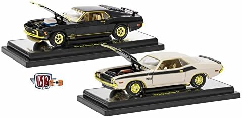 1970 Dodge Challenger & Ford Mustang Mach 1 428 - Two 1/24 Scale Diecast Chase Cars