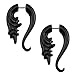 ZS 16g Graceful Tribal Spiral Fake Gauges Acrylic Ear Tapers Fake plugs Horn stud earrings (Black Tribal-style)