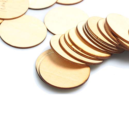 2-Inch Wooden Discs 100pcs Unfinished Round Wooden Circles Blank Wood Cutout Slices Discs DIY Crafts
