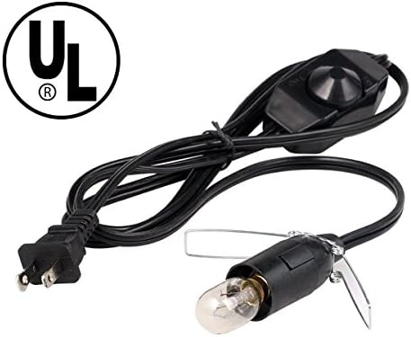 Iextreme UL Certification Himalayan Salt Lamp Replacement Cord With Dimmer Switch&amp; Light bulb