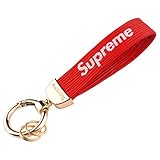 Latest fashion keychain Car keychain Keychain for Men and Women rubber metal keychain couple keychain urban style keychain（Red Gold）