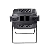 EJWOX Composting Tumbler - Dual Rotating Outdoor Garden Compost Bin, Easy Turn/Enough Height/Heavy Duty Capacity Composter(43 Gallon, Balck)
