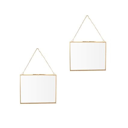 Amazon Com 2pcs 16x14cm 2 Side Wall Hanging Glass Photo Frame