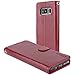 Galaxy Note 8 Case, K-Moze Galaxy Note 8 Wallet Case [4 Card Slots ] [Wrist Strap] [Stand Feature] PU Leather Flip Wallet Case Cover for Galaxy Note 8 - Wine Red