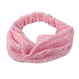 Elegant Women Pink Bandanas Lace Headwrap Headband Girls' Hair Accessory Gift