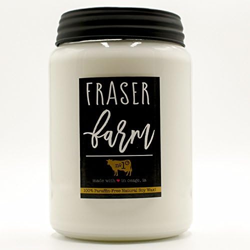 Milkhouse Candle Company, Farmhouse Collection Mason Jar Candle, 26 Ounce Canning Jar, Fraser Farm