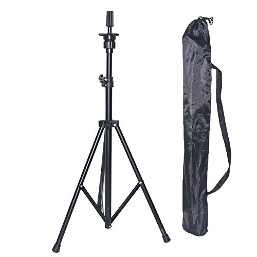 HOOMBOOM Mannequin Head Stand, Wig Stand Tripod - Mannequin Block Head Holder Metal Adjustable Tripod Stand Holder for Hair Salon Cosmetology Hairdressing Training Head with Carry Bag