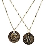 Lux Accessories Burnished I'll Be Waiting I'll Be There World Traveler Plane Airplace Pendant Necklace