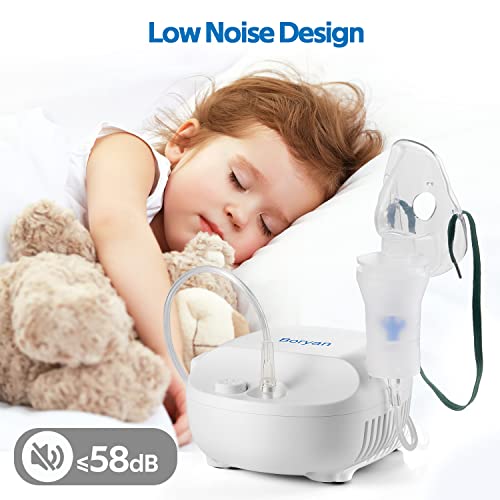 Ultrasonic Nebulizer Machine for Adults Kids, Boryan Deluxe Portable Breathing Treatment