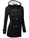 Womens Wool Blended Classic Pea Coat Jacket Black X-Large