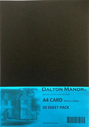 A4 Card 50 Sheet Pack Colour - Black 160gm
