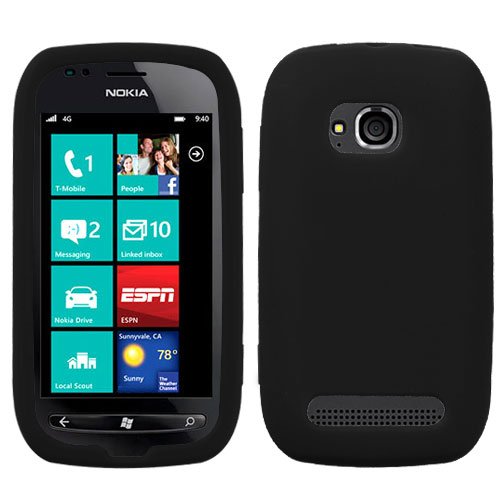 BC Soft Sleeve Silicone Gel Cover Skin Case for T-Mobile Nokia Lumia 710 -Black