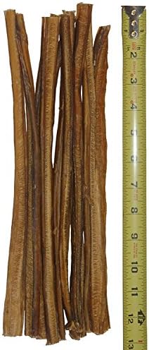 12 Inch Regular Beef Bully Sticks for Dogs, Hand-Inspected &amp; USDA/FDA Approved Free Range Bully Sticks 5 pack, 100% Natural