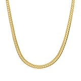 WINNICACA 24K Gold Plated Italy Chain Necklace for Mens Cuban Snake Chain Necklace for Womens Mens Girls 18''-28inch,3mm-6mm Wide,Christmas Friendship Gifts