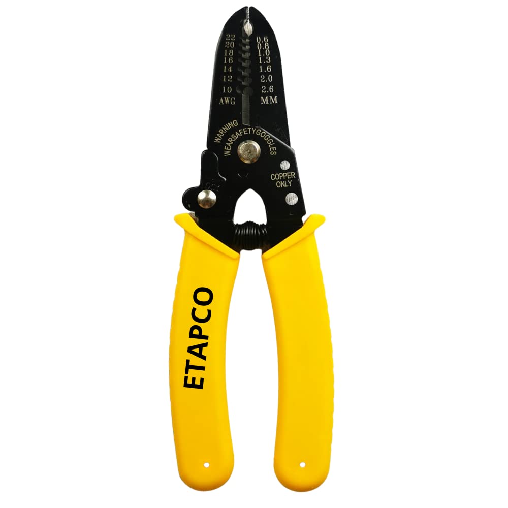 Wire Stripper - Wire Strippers Electrical, Cable Cutters, Cable Stripper Tool - Wire Strippers, Cable Stripper (Yellow Straight)
