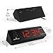 MARATHON USB Clock Charger with 2 Charging Ports, Universal AC Adapter - Backup Batteries Included (Black/Red)