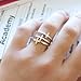 Beauniq Solid Sterling Silver Rhodium Plated Sideways Cross Ring, size 6